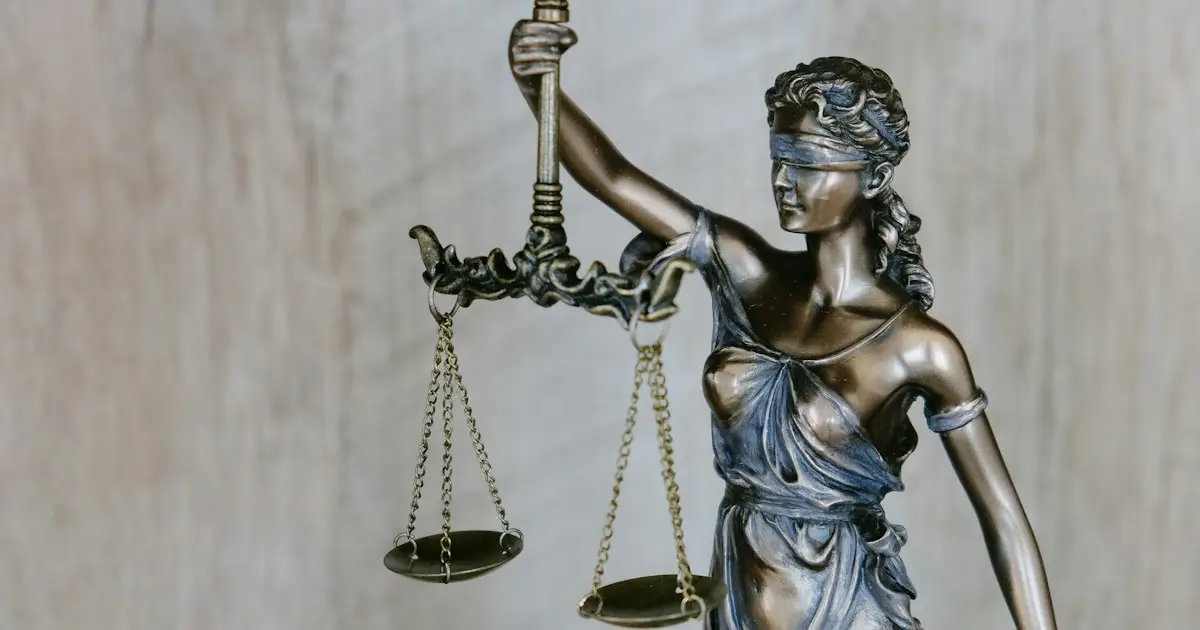 Lady Justice statue holding scales