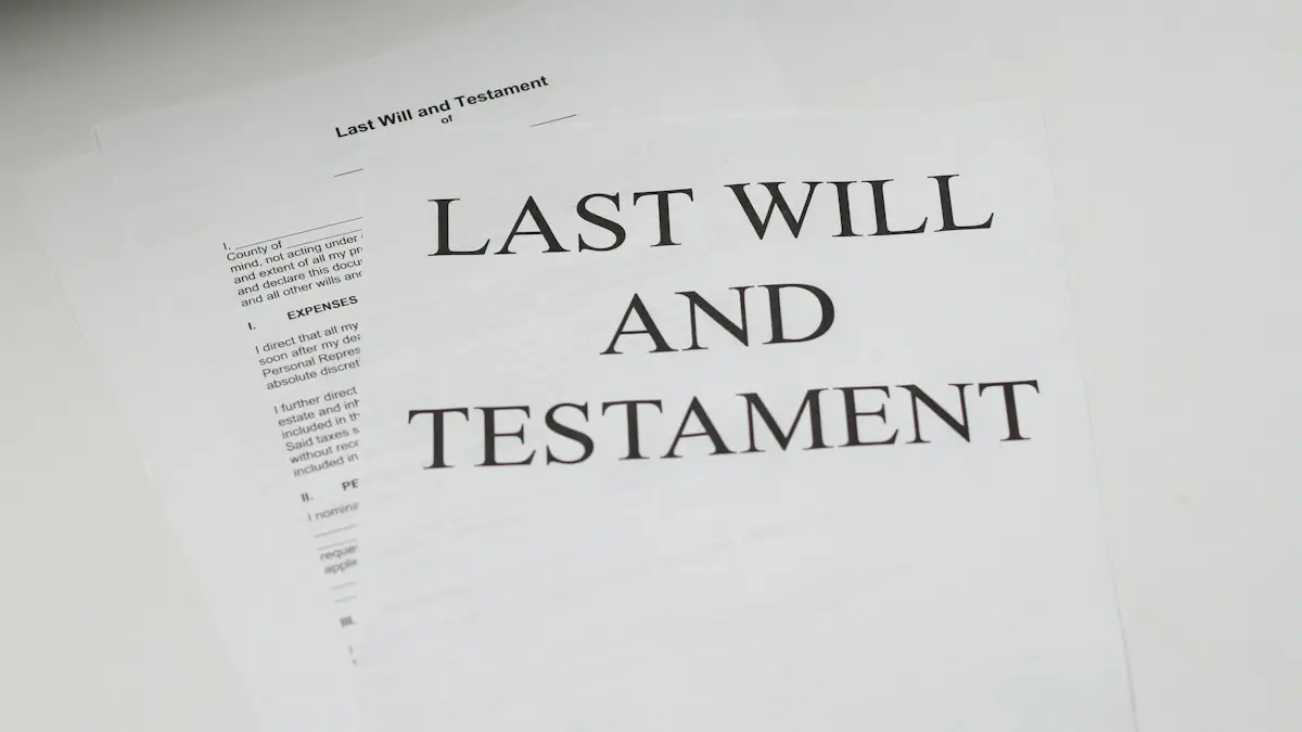 Last will and testament document
